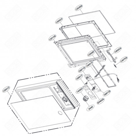 DISPLAY MODULE WITH REFERENCE 16871S MICROWAVE OVENS - EBR81500927