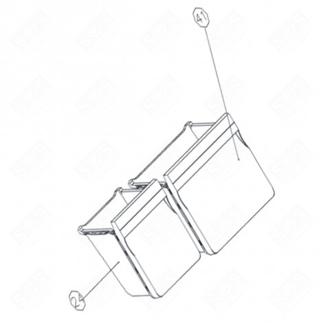 LOWER DRAWER REFERENCE NO. 41 388X237X213 MM REFRIGERATOR, FREEZER - 9178020824