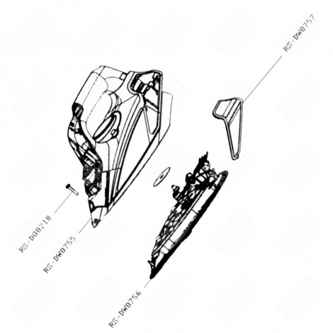 HANDLE (MARK RS-DW0755) STEAM IRONS / STEAM GENERATOR IRONS - RS-DW0755