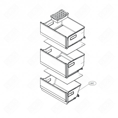 BOTTOM DRAWER (FREEZER SECTION) REFRIGERATOR, FREEZER - AJP75654406