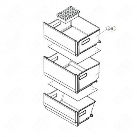 UPPER DRAWER (FREEZER) (MARK 136B) REFRIGERATOR, FREEZER - AJP75654506