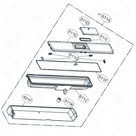 WATER TANK WITH CODE 611J REFRIGERATOR, FREEZER - MJM63364801