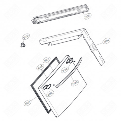 HANDLE (FREEZER PART) REFERENCE 212D REFRIGERATOR, FREEZER - AED37133173