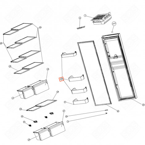 BOTTLE SHELF (REFERENCE NO.37) 407X136X90 MM REFRIGERATOR, FREEZER - 9178021655