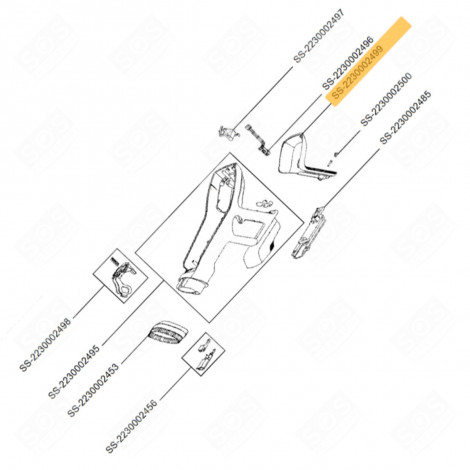 HANDLE BACK (MARK N°SS-2230002499) VACUUM CLEANER  - SS-2230002499, SS2230002499