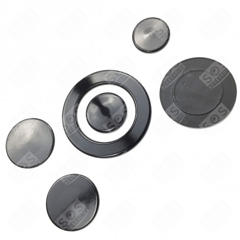 SET OF BURNER CAPS ELECTRIC / GAS HOBS - 8033266104726