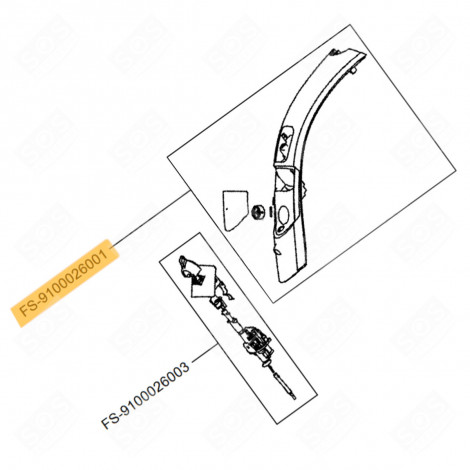 HANDLE TOP (REFERENCE NO. FS-9100026001) STEAM IRONS / STEAM GENERATOR IRONS - FS-9100026001, FS-9100026081