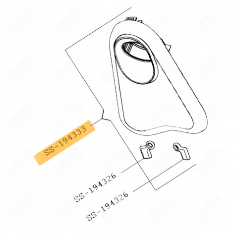 GRAY FRONT FLANGE (REFERENCE NO. SS-194333) FOOD PROCESSOR - SS-1530001544, SS-194333