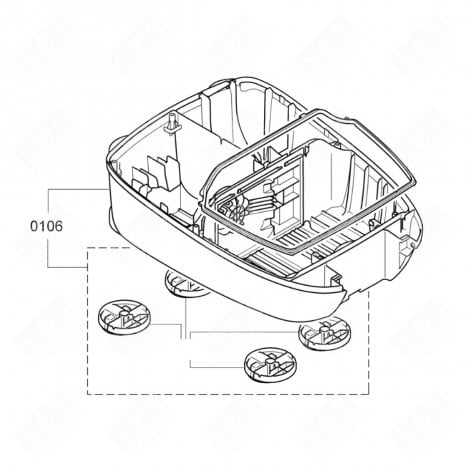 CASE (SHELL) LOWER PART VACUUM CLEANER  - 00744164