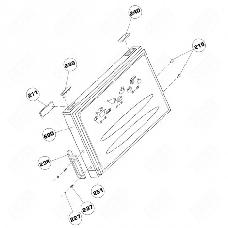 HANDLE (MARK 238) REFRIGERATOR, FREEZER - 4300920800, 4300920300