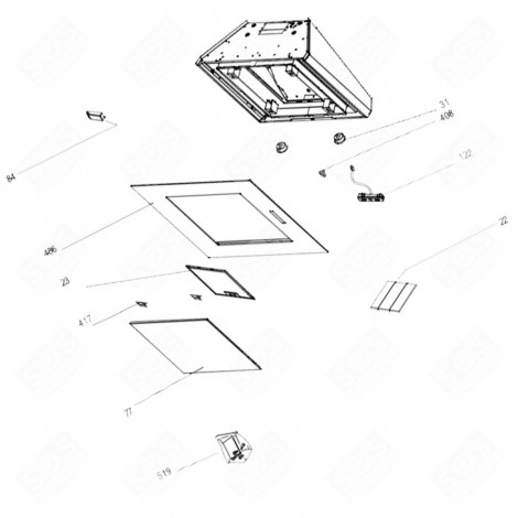 ELECTRONIC BOARD, CONTROL MODULE (REFERENCE 122) EXTRACTOR HOOD - AS0017035