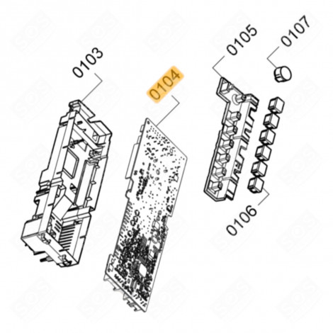 ORIGINAL PROGRAMMED ELECTRONIC CARD (ID NO. 104) WASHING MACHINES - 12022389