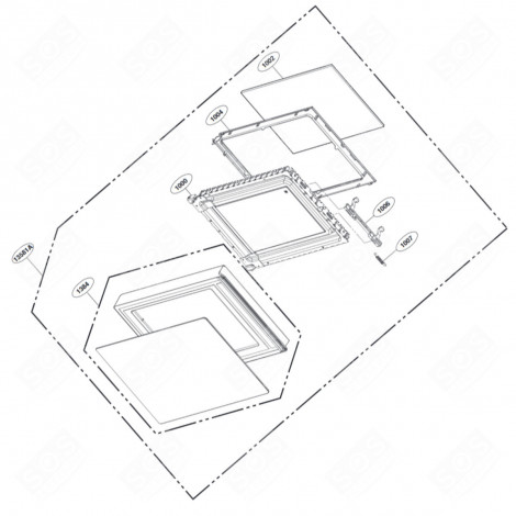 COMPLETE DOOR WITH NUMBER 13581A MICROWAVE OVENS - ADC75446507