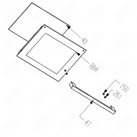 DOOR FACADE REFERENCE 884 GAS / ELECTRIC OVENS - 110625046