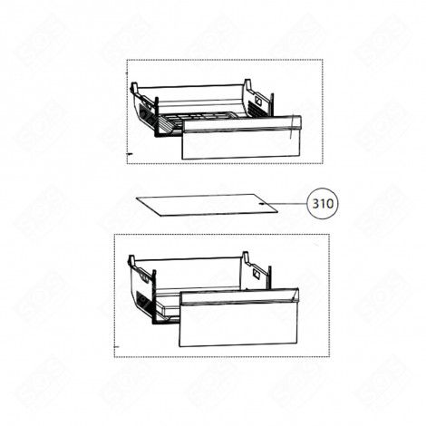 GLASS SHELF (REF. 310) REFRIGERATOR, FREEZER - 5743757800