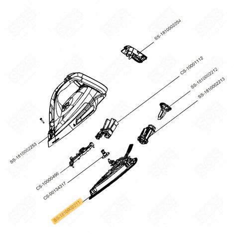 COMPLETE SOLE (REFERENCE SS-1810002211) STEAM IRONS / STEAM GENERATOR IRONS - SS-1810002211, SS1810002211