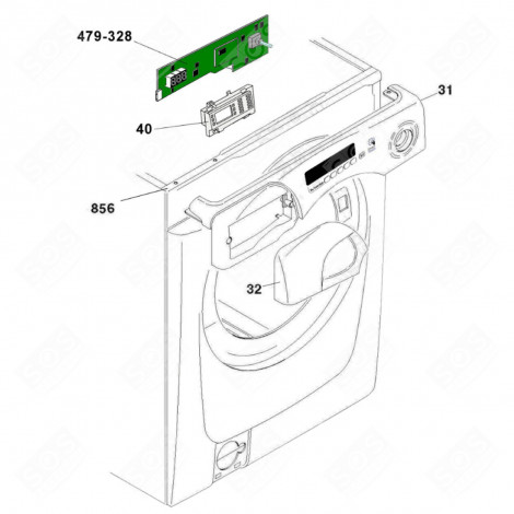 FRONT PANEL OF PRODUCT COMPARTMENT NO. 32 WASHING MACHINES - 43033402