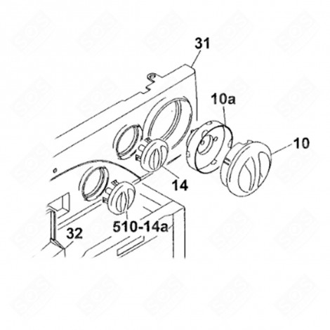 TIMER LEVER SUPPORT (REFERENCE NO. 10A) WASHING MACHINES - 92934611