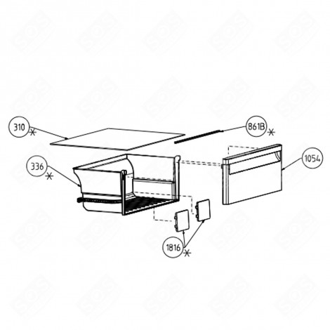 VEGETABLE DRAWER LID REFRIGERATOR, FREEZER - 5918521600