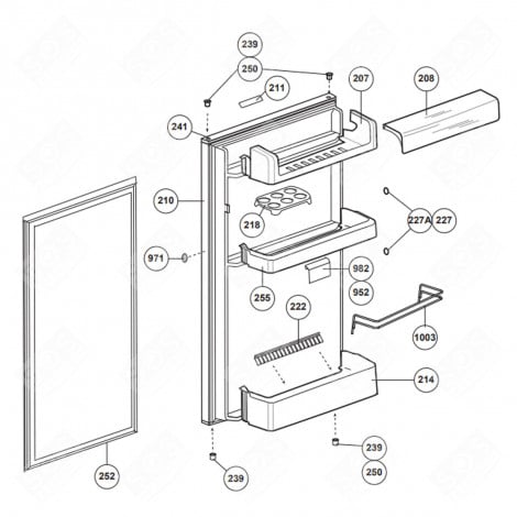 DOOR SEAL (REFERENCE NUMBER 252) REFRIGERATOR, FREEZER - 5999770500