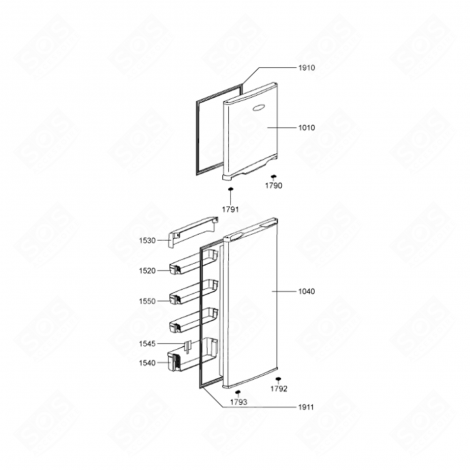 DOOR SEAL (FREEZER PART) MARK 1910 REFRIGERATOR, FREEZER - 480132102053, C00316935