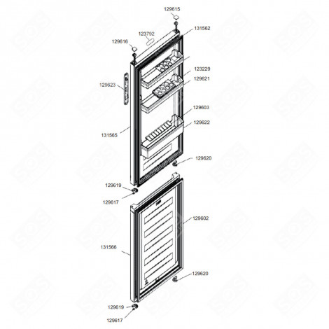 DOOR (FREEZER PART, REFERENCE NUMBER 131566) REFRIGERATOR, FREEZER - 69613B261 