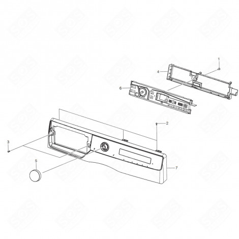 ORIGINAL CONTROL PANEL (ID 7) TUMBLE DRYER - DC97-22191B