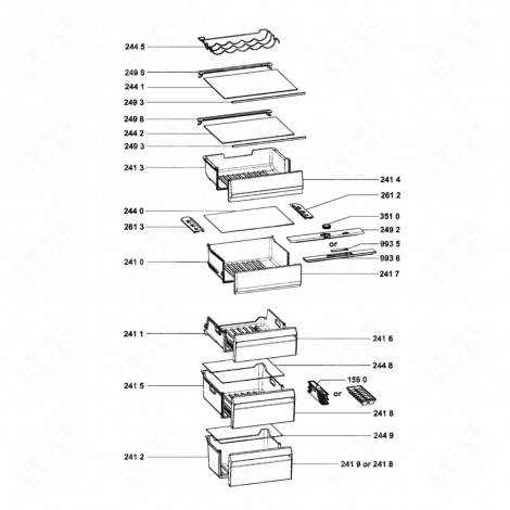 VEGETABLE CONTAINER FACADE (REFERENCE 2417) REFRIGERATOR, FREEZER - C00682105, 488000682105