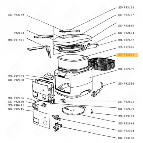 BASKET (WITHOUT HANDLE, REF N°SS-792623) ELECTRIC FRYERS - SS-792623