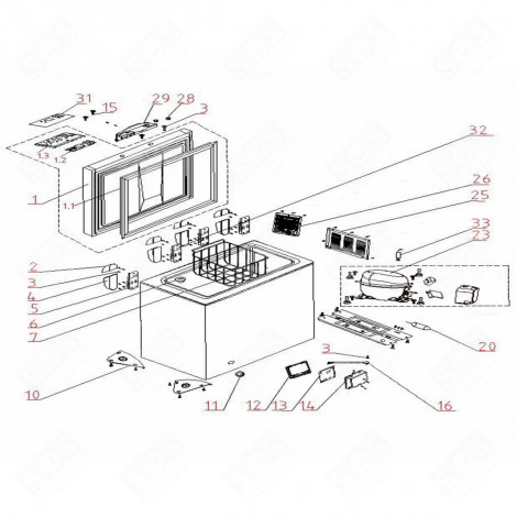 DOOR SEAL (REFERENCE NO. 1.1) REFRIGERATOR, FREEZER - 1066621, 34030249