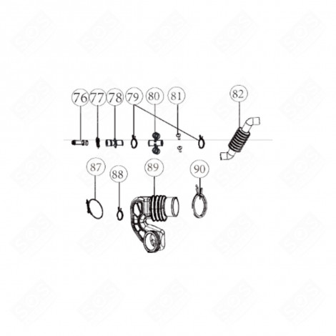 DETERGENT BOX HOSE REFERENCE 89 WASHING MACHINES - 0020301771