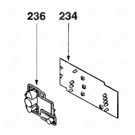 ELECTRONIC BOARD, DISPLAY BOARD (REFERENCE 234) DISHWASHER - 31X9519, 31X8504