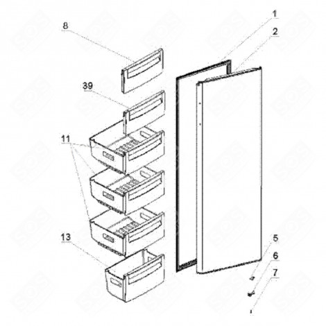 ABATTANT (MARK 039) REFRIGERATOR, FREEZER - 101C83