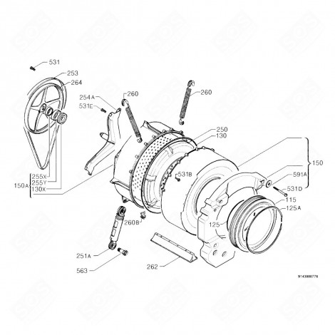 WALL MOUNTING SET (MARK N°150A) WASHING MACHINES - 1321460204