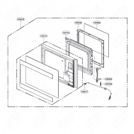 DOOR GLASS (MARK NO. 13551C) MICROWAVE OVENS - ADC75586513