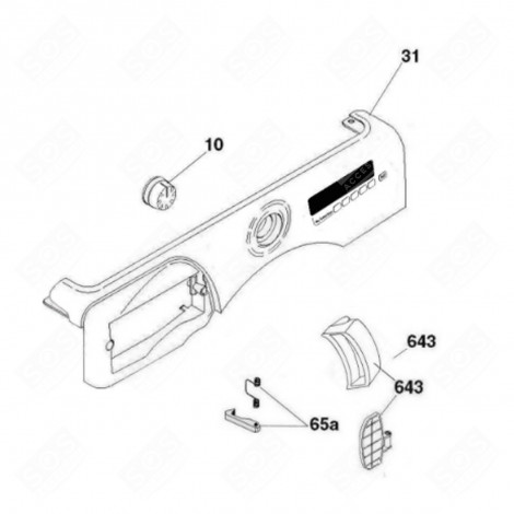 CONTROL PANEL (MARKER NO. 31) WASHING MACHINES - 43033768