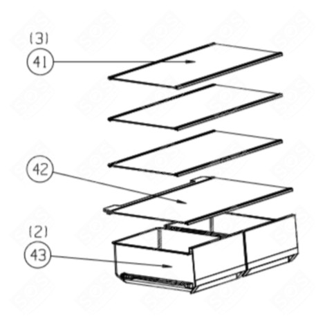 VEGETABLE DRAWER REFRIGERATOR, FREEZER - FR001130