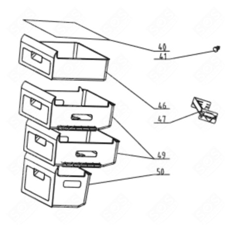 CENTRAL FREEZER DRAWER (MARKER NO.49) REFRIGERATOR, FREEZER - FR001209