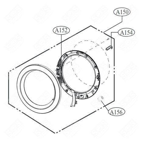 COMPLETE DOOR WASHING MACHINES - ADC74154928