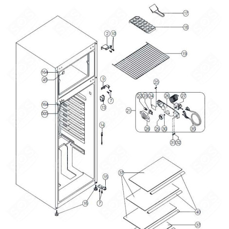 BOTTOM HINGE REFRIGERATOR, FREEZER - 482000094617, C00504873