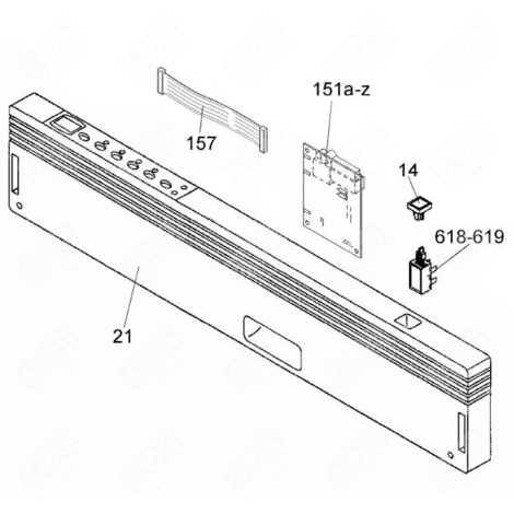 ELECTRONIC BOARD (REFERENCE NO. 151A) DISHWASHER - 49026268