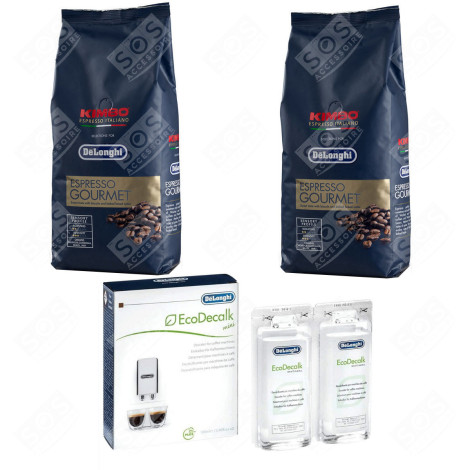 SET OF 2 PACKS KIMBO GOURMET COFFEE BEANS 1KG AND 1 DESCALER COFFEE MAKER, ESPRESSO - 5513282351, 5513296011