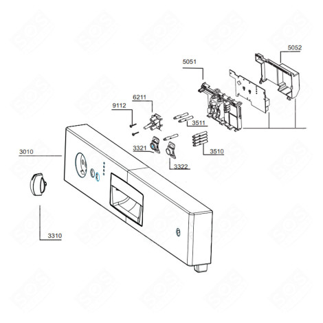 CONTROL PANEL REFERENCE 3010 DISHWASHER - 1780237100