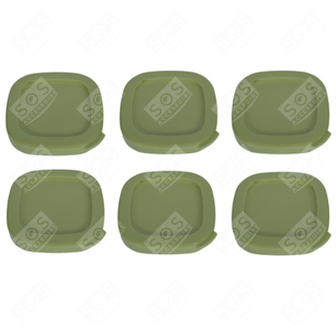 SET OF 6 GREEN LIDS YOGHURT MAKER - SS-1530001476, SS1530001476