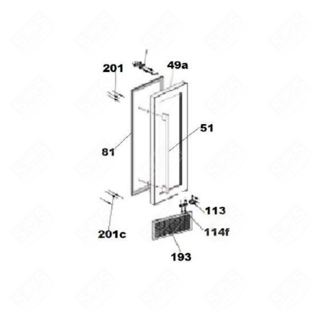 LOWER LEFT HINGE WINE CELLAR - 49123708