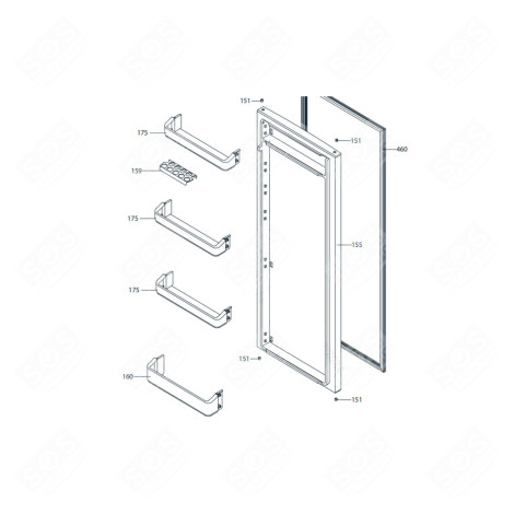 DOOR RACK MARKER 175 REFRIGERATOR, FREEZER - AS0075748