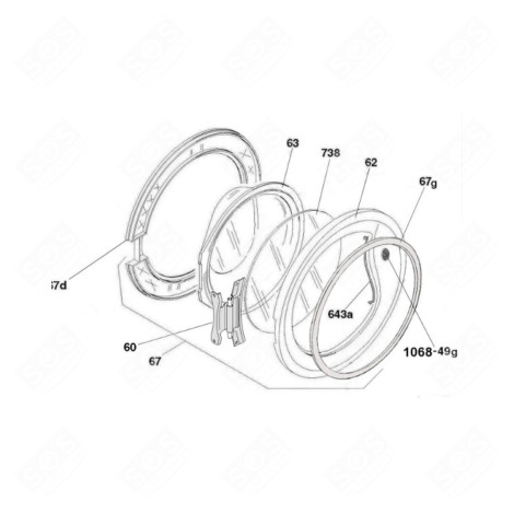 COMPLETE DOOR (MARK 67) WASHING MACHINES - 70005350