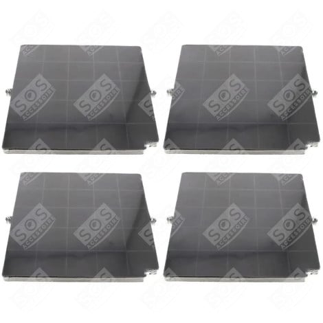 SET OF FOUR CHARCOAL FILTERS AIRFORCE FC120 AFFCAF16CS 260X256X17 MM EXTRACTOR HOOD - 480122100934