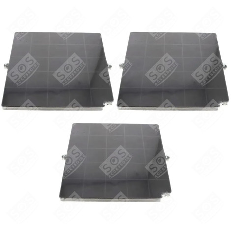 SET OF THREE CHARCOAL FILTERS AIRFORCE FC120 AFFCAF16CS 260X256X17 MM EXTRACTOR HOOD - 480122100934