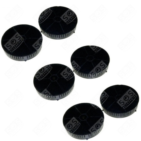 SET OF SIX CARBON FILTERS T57 175X45 MM EXTRACTOR HOOD - 4055171138, 208352146603